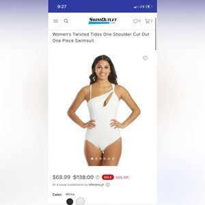 White one piece bathing suit